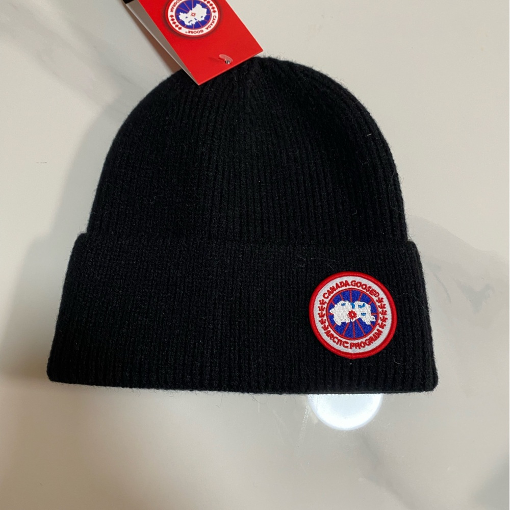Canada Goose Black Knit Beanie